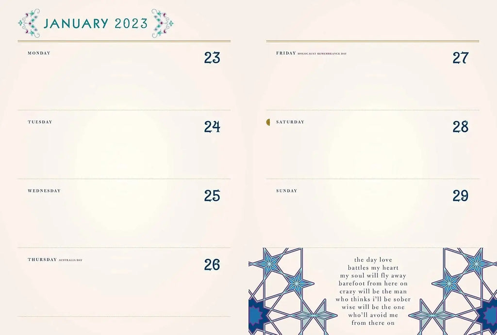 A Year of Rumi Inspiration 2023 - Weekly Planner