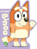 Cartoon dog character with a purple border and text 'All About Bingo'.