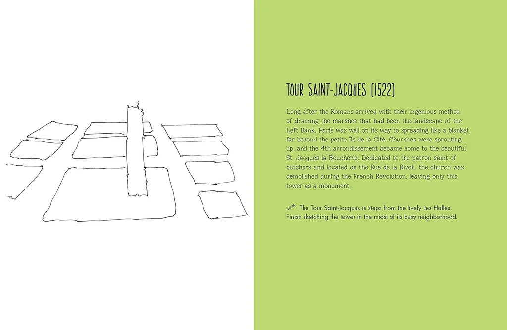 Illustration of a street plan with text on a green background