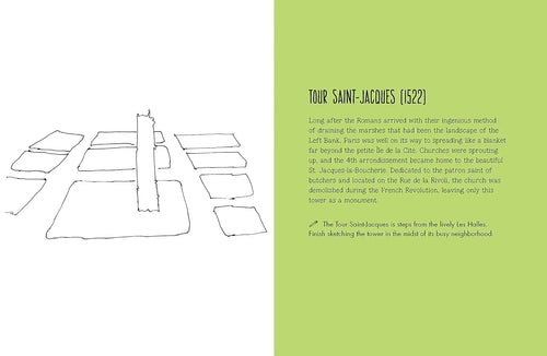 Illustration of a street plan with text on a green background