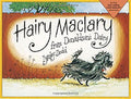 Book cover of 'Hairy Maclary from Donaldson's Dairy' with a dog illustration and sunset background.