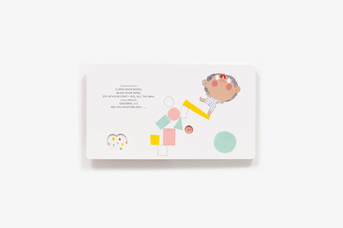 Product packaging with cartoon hedgehog and geometric shapes on a white background