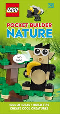 LEGO Pocket Builder Nature book cover with a bee and monkey figure on a green background