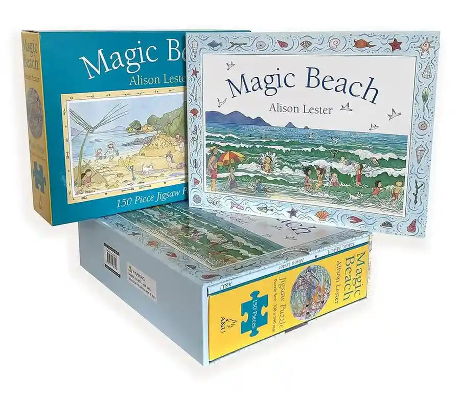 Magic Beach puzzle set with colorful packaging on a white background