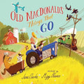Book cover of 'Old MacDonald's Things That Go' with farm animals and vehicles.