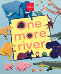 Book cover of 'One more river' with colorful animal illustrations on a blue background