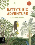 Book cover of 'Ratty's Big Adventure' with illustrations of a rat, trees, and birds.
