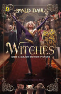 Book cover of 'Witches' by Roald Dahl with illustrations by Quentin Blake, featuring a woman in a purple outfit and another character in a floral dress.