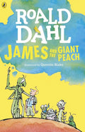 Book cover of 'James and the Giant Peach' by Roald Dahl with colorful illustration.