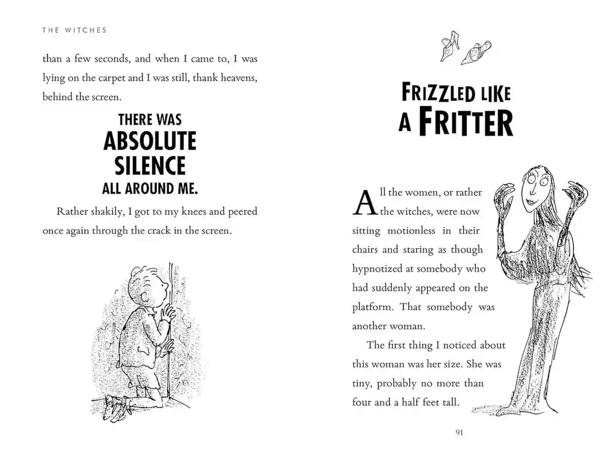 Page from a book with black and white illustrations and text.