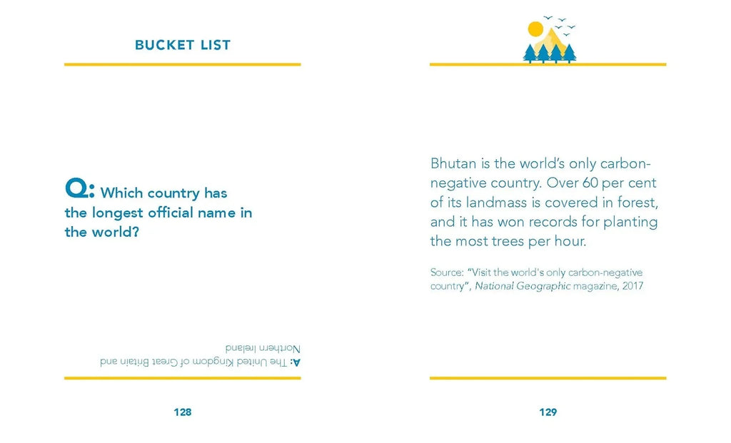 Page from a book or magazine with text about Bhutan being the world's only carbon-negative country.