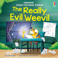 Book cover of 'The Really Evil Weevil' by Usborne with a cartoon weevil at a desk.