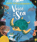 Book cover of 'Voice of the Sea' with a turtle illustration and underwater scene.