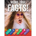 Book cover with a person with a beard and sunglasses, featuring the text 'Weird, True Facts!' and various fact categories.